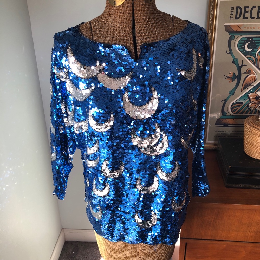 Vintage Sequined Moon Top